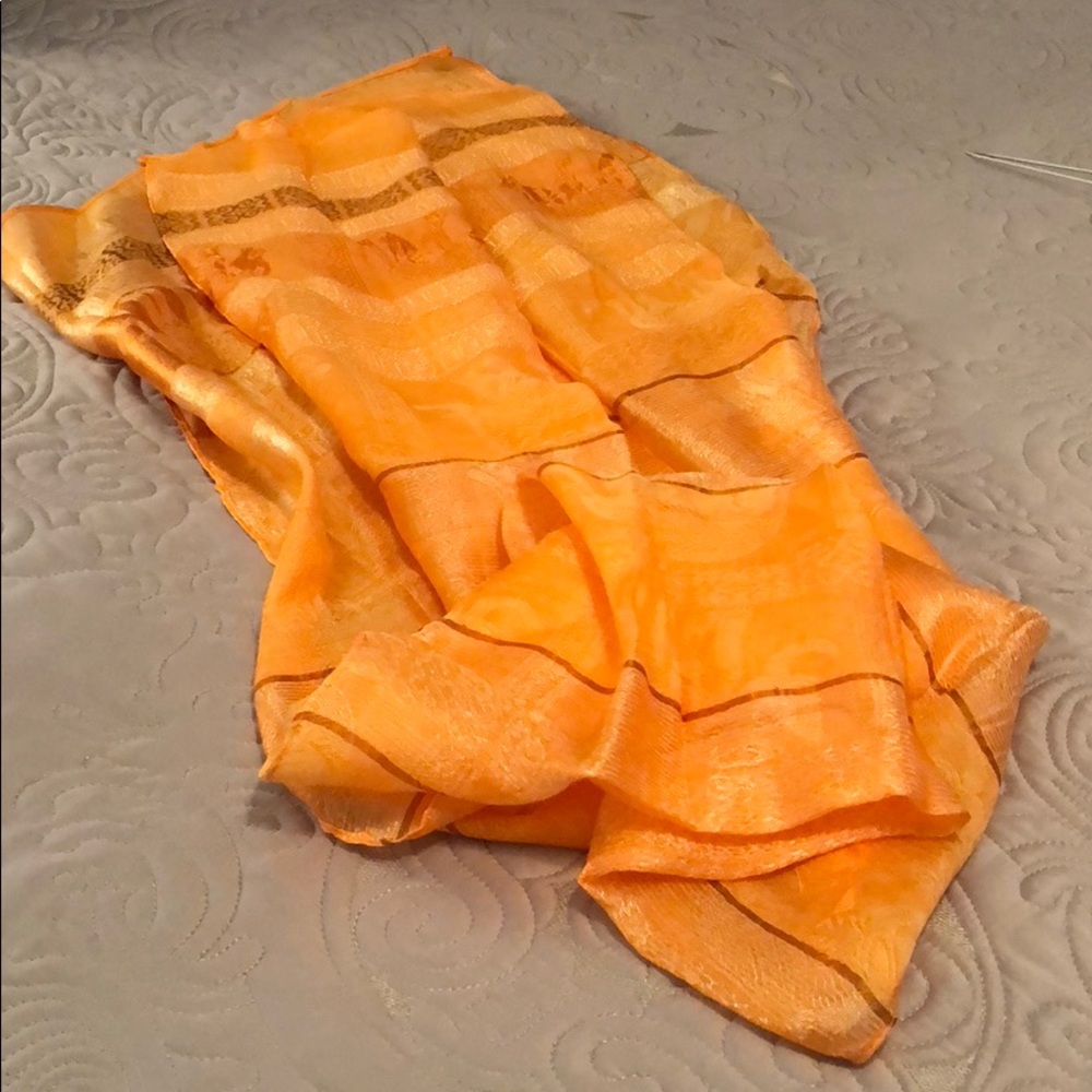 Beautiful Melon Scarf w/ elephant print.